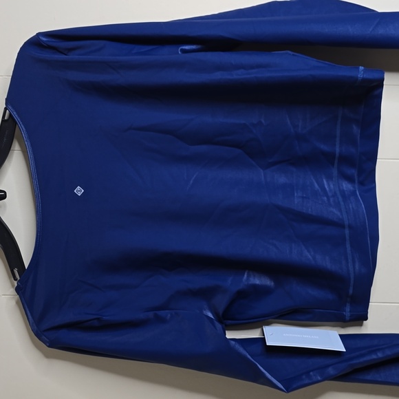 Antonio Melani Active Runched Crew Neck Long Sleeve Fitted Crop Top XL - Picture 8 of 10